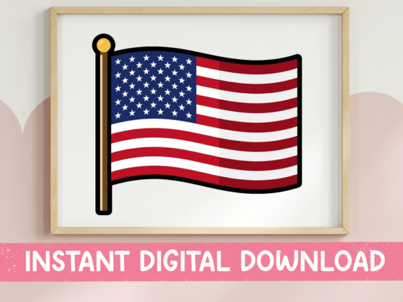 American Flag Cute Bold Sticker: Vibrant Design for Patriotic Projects
