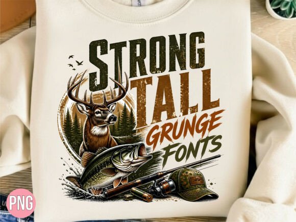 Designing with Grit: The Hunting Fishing Deer Bass Grunge Shirt Aesthetic