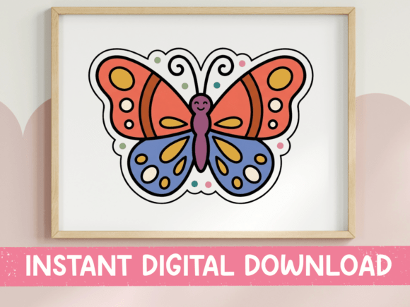 Enhancing Visual Communication with a Cheerful Retro Butterfly Sticker