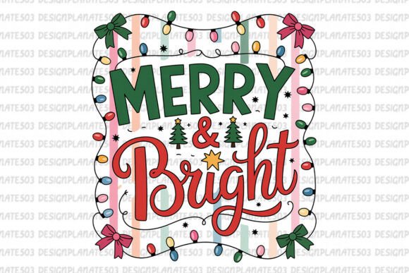 Merry & Bright Christmas PNGs for Festive Designs