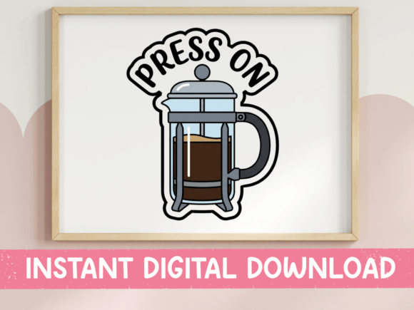 Press On: A French Press Coffee Sticker for Design & Branding